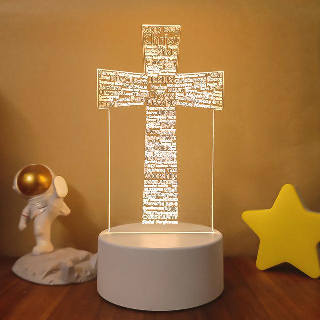 Cruz de Jesus Cristo - Decoração Iluminada 16 Cores RGB - Swanutilidades